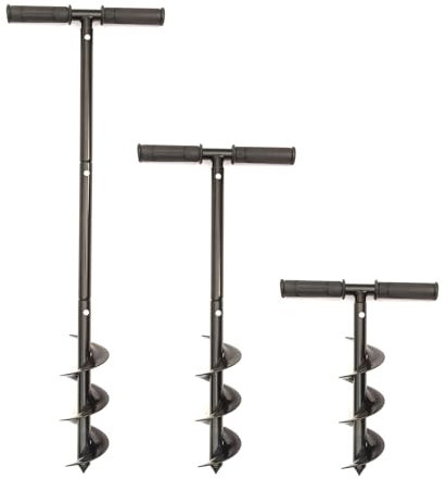 Hand Manual Earth Auger 100mm / 4 Inch Diameter Adjustable Length with Grip Handle Fence Post Hole Planting Plant Soil Digger Borer