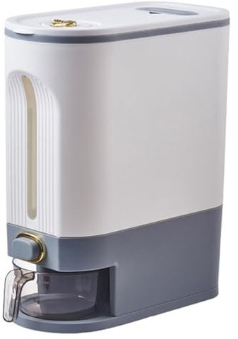 Grande contenitore sigillato per riso, 10 kg, con coperchio dosatore e misurino, dispenser per riso da cucina, per riporre la casa
