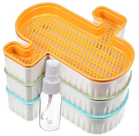 VICASKY Caja de hierba para gatos de 3 piezas para interior y exterior, sin tierra, con botella pulverizadora, versátil, se puede utilizar como jardinera para plantas de gato