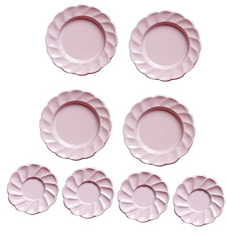 BESPORTBLE 8pcs Miniature Dollhouse Dishes Realistic Round Plates for Kitchen Decor Dishware for Educational Play and Collection