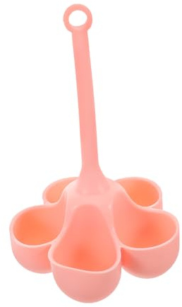 SHINEOFI Cuociuova in Silicone Rosa a 5 Scomparti Manico, per Uova Sode e Pappa per Ragazzo Ragazza, Uso Domestico in Cucina