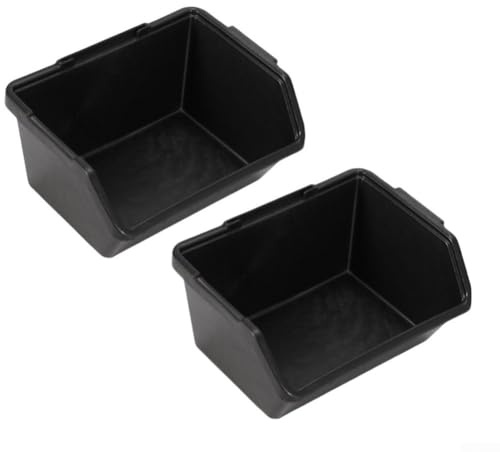 Zeroupshop Caja organizadora de plástico para herramientas, tornillos, componentes, estantes, clasificación, 2 unidades (negro)