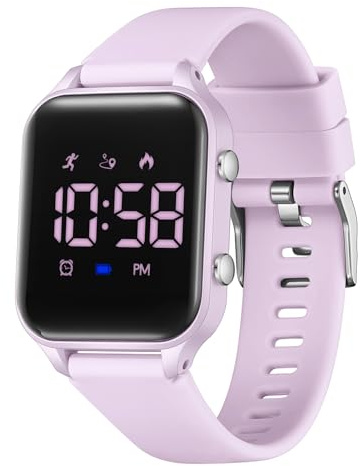 Timever Reloj Digital para niños y niñas con podómetro, Alarma, cronómetro, luz y Fecha - Reloj Deportivo sin App ni teléfono con Correa de Silicona