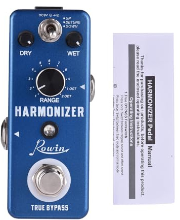 Verzerrung Gitarrenpedal, DC 9V 6,35 mm Gitarrenpedal Harmony Pitch Shift Dectune 3 Modi Guitar Effect Pedal- und Range Nass Trockenkontrollknöpfe mit echtem Bypass
