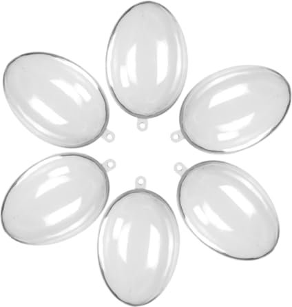 Luxshiny 6pezzi Uova Di Pasqua Trasparenti in Plastica Riempibili Per Decorazioni Uova Di Pasqua Da Te Da Appendere Scatole Di Caramelle Trasparenti