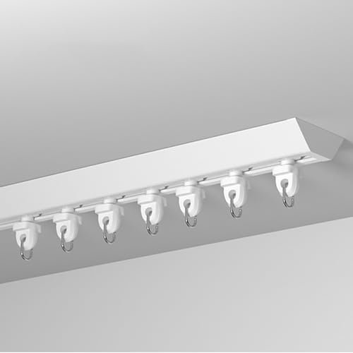 AYSMYGS Selbstklebende Gardinenschiene Vorhangschiene Müheloses Gleiten Auf Aluminium Für Wohnmobil-Vorhangschiene Duschvorhang Schiene Ohne Bohren Deckenmontage(Size:2.10m/6.9ft,Color:Weiß)
