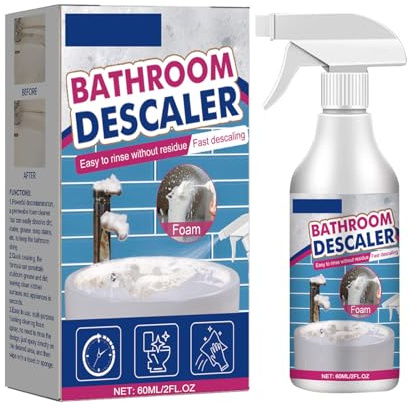Nettoyeur de Taches Têtues,Bathroom Descaler Cleaner,Nettoyant Puissant pour Taches Tenaces,Nettoyeur WC Salle de Bain,Nettoyant En Mousse Polyvalent pour Toilettes égout Salle de Bain,60ml
