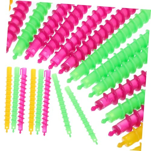 LOORGVEL 100 Stück Spiral Dauerwellenwickler aus Abs Schonend für Haar für Frauen zum Stylen Verschiedener Frisuren im Salon Zufällige Farbe
