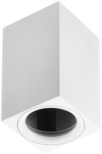 GTV - Faretto da superficie Plafoniera Spot GU10 Quadrato Alluminio Bianco Lampada da soffitto Illuminazione interna Faretto a montaggio superficiale Downlight Moderno per la casa