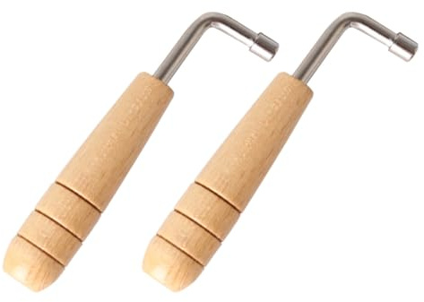 MINAOLULUS Lyra Harfen Stimmschlüssel 2 Stück mit Holzgriff Stoßfestes Rostfreies Saiteninstrument Werkzeug Kompakt für Leier Harfe Stimmung