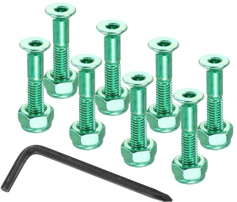 PATIKIL 8 Vis Kit De Fixation pour Skateboard 13,5 Mm/0,5 Vert