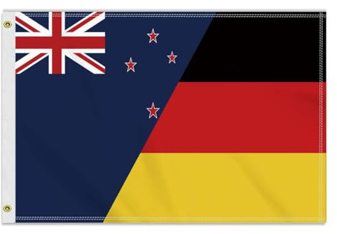 mittlere Größe 60×90 CM Neuseeland Deutsch Flagge, 2×3FT Medium 150D Neuseelander banner,Strapazierfähige Doube-Seitendruck Dekor Messingösen Medium New Zealand