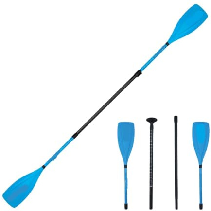 Générique Kayak Paddle, Pagaie Semi-Carbone Convertible en mélange de Lames Simples/Doubles, 4 pièces, Rame de Planche de Kayak for Les Sports de Surf,for Water Sports(Blue)