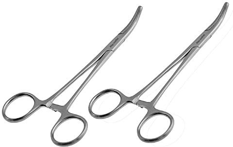 Maj – set 2 x ängeltång – 13 cm lång – kroklösare för fiskesport – kroklossning – klämma i böjt utförande av rostfritt stål