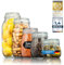 Dimono® Einmachgläser 5er Set mit Drahtbügel-Verschluss; 5 Vorratsgläser in verschiedenen Größen zum Aufbewahren, Einkochen und Frisch halten mit Aufkleber zum beschriften