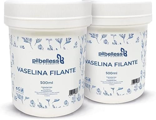 Vaselina Filante 1 L | Pack de 2 botes de 500 mL | Uso Dermatológico y Profesional | Vaselina Pura Cuidado de Tatuajes Vaselina Neutra