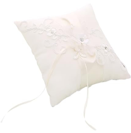 Abaodam Hochzeitszeremonie Kissen Mit Bändern 20x20cm Weiches Kissen Für Träger Blumenkissen