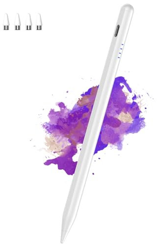 Kenkor Stylus Pen for Touch Screens, Stift für Tablet mit Magnetic POM Feder, Touchscreen Stift Kompatibel mit Samsung/Huawei/Mi/Vivo und Anderen Android Smartphone und Tablet Geräten (Weiß)