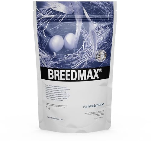Breedmax Vogelfutter-Ergänzung für Zuchtvögel – Fruchtbarkeits- & Eifutterzusatz für Papageien, Kanarienvögel, Finken, Wellensittiche – Eiweißreich, Vitamine, Aminosäuren – 1000g