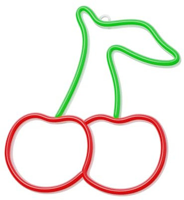 FOREVER Lumière LED Colorée en Forme de Cerise - Ensigne Mural Économe en Énergie avec USB ou Piles - Décoration de Salon pour la Maison et Les Restaurants