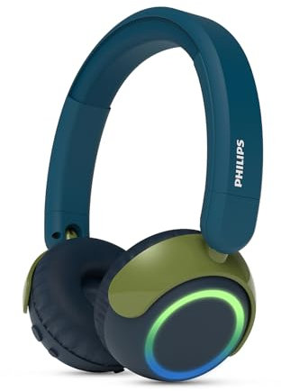 Philips TAK4200CT Casque Pliable Supra-auriculaire pour Enfants de la série 4200 - Volume limité, Partage Audio, câble 3,5 mm et USB-C Inclus - Cristal Sarcelle