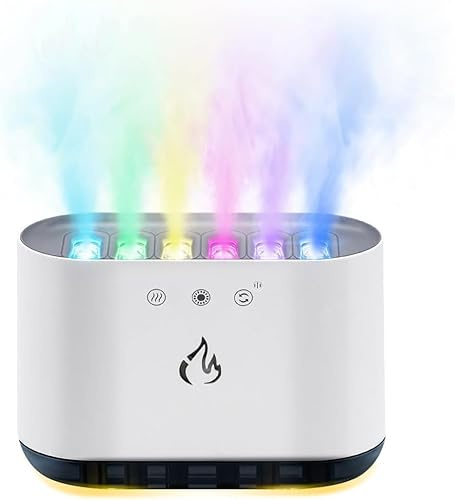 Humidifier for Bedroom 900ml, Ultrasonic Dynamic Pickup Humidifiers with 7 Colourful Lights, 6 Nozzles, Auto-Off, Up to 32H, Ultra Quiet Cool Mist Humidifier for Home, Office