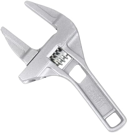 Adjustable Spanner Wrench - 6–68mm Wide Jaw Adjustable Spanner - Aluminum Alloy Plumbing Spanner for Tight Spaces - Durable Adjustable Spanner for Plumber Bathroom Washbasin Pipe Repair