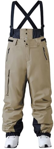 HOTIAN Herren-Skihose, Damen, Baggy-Schnee-Lätzchen, wasserdicht, Winddicht, isoliert, warm, Winter, Schneehose