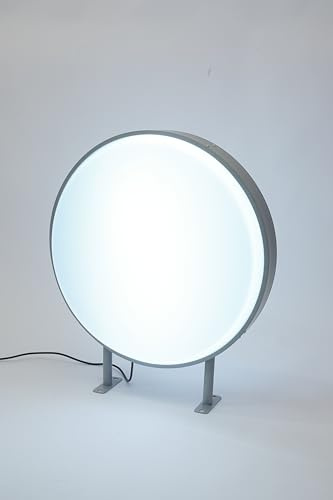 Deinungen LED Leuchtkasten 60cm,Doppelseitig Rund Leuchtkastenschild,Projektion Blank Beleuchtet Leuchtreklame für Restaurants Imbissbuden Geschäfte (Rund,60cm)