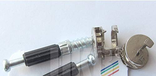 HKB ® Verbindungsbeschlag RASTEX 15, ø x Spannmaß 15 x 30 mm, Stahl / Zinkdruckguss vernickelt, 8 Stück, 81567