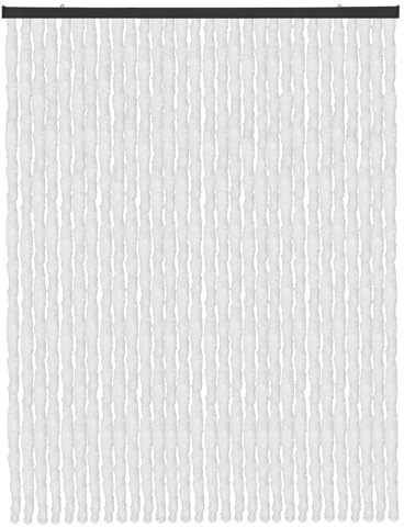 arsvita Fluffy Curtain, Polyester, Unistreifen weiß, 140x220 cm