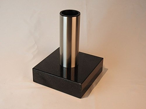 designgrab Grabvase Tube aus Edelstahl und Granitsockel aus Granit Schwedisch Black SS1 schwarz