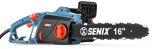 SENIX Electric Chainsaw, 16 Corded Chainsaw,12 Amp Chain Saw for Wood Cutting, Tree Trimming, Garden Tool for Pruning, Branch Cutting, Yard, Fathers Day Gift for Men,Gardener, CSE12-M