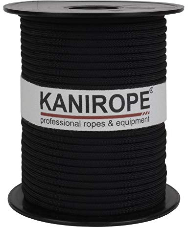 Kanirope® Paracord XPRO ø3,8mm 50m Schwarz 32-Fach geflochten