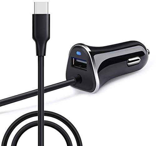 Zigarettenanzünder USB Ladegerät, 3.4A USB Auto Ladegerät Schnellladung mit 1M USBC Ladekabel, Kfz Ladegerät für Samsung Galaxy S25 Ultra/S24/S23/S22/S21/S20/A17/A16/A15/A56/A55/A54,iPhone 16/15