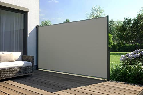empasa Seitenmarkise Start 3.0 Sichtschutz Sonnenschutz Windschutz Markise ausziehbar in verschiedenen Größen und Farben, Farbe:grau, Größe:180 x 300 cm