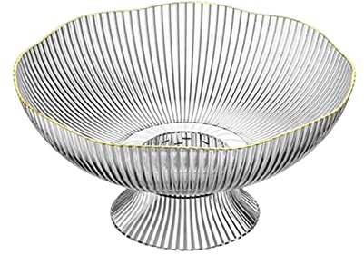 LOVIVER Decorative Pedestal Bowl,Dessert Display Stand Dish Holder,Snacks Fruit Basket Bowl for Farmhouse Kitchen Breads Snacks Home Ornaments, White