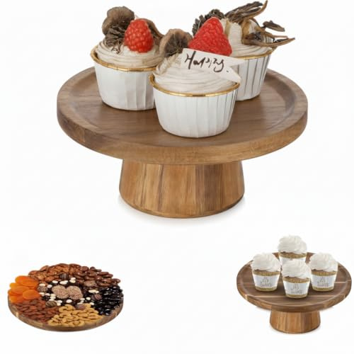 Nuptio Alzatina Dolci Alzata Legno: 19.3cm Torte Alzate Alzatine Stand Torta Cupcake Portatorte Cake Esspositori Portatorta Natale Supporto Natalizia