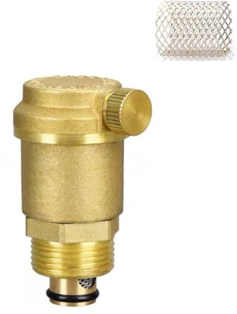 Automatischer Entlüftungsventil, DN15 G1/2 Messing Druckentlastung Schnellentlüfter, Automatischer Schnellentlüfter mit Filter für Solarwarmwasserbereiter