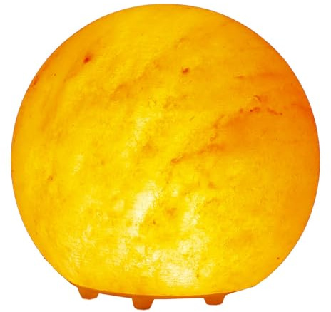 LENCARTA Salt Lamp Pink Globe Pyramid Himalayan Rock Salt Healing Crystals 100% Authentic Hand Crafted | LED Home Decor | for Home Bedtime Nightlamp Base| USB Powered 1-2 KG