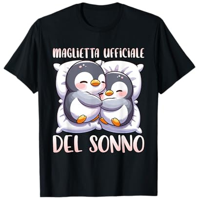 Camicia Da Notte Pinguino Pigiama Donna Bambini Uomo Dormire Maglietta