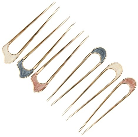 U Shaped Hair Pins-Tabanzhe 6 PCS Metal French Hair Pins French Twist Sticks Fork for Girls Women Hairstyle Accessories Daily Party Dating Wedding