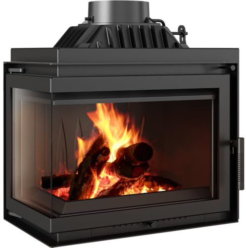 Kratki Kamineinsatz Gusseisen 8kW – Ø150mm – Linksöffnung – Ökodesign – BImSchV 2, HKI-Zertifiziert – Sauberes Glas & Hoher Wirkungsgrad