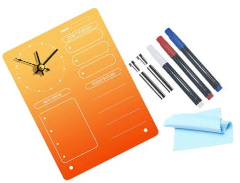HAWILLOSCH Löschtafel Aus Für Schreibtisch Whiteboard Mit Tagesplanerfunktion Dekorative Memotafel Zum Trockenlöschen Beschreibbare Tischtafel Fürs Büro