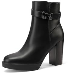 QUEEN HELENA Botines con cremallera lateral Botines de tacón alto para mujer X31-113, Negro , 38 EU
