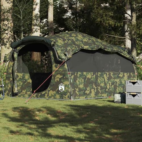Gecheer Tunnel-Familienzelt 6 Personen Tunnelzelt Familienzelt Camping Zelt Campingzelt Camouflage Wasserdicht