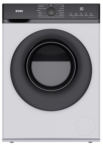 Svan Lavadora 10 Kg Carga Frontal Blanco SL10400AIDV. 1600W, 1400rpm, Motor Inverter, 11 Programas, Función Stop&Go, Tambor Diamante, Clase de Eficiencia Energética A