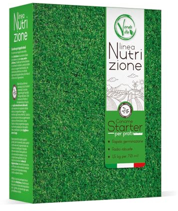 VerdeVita Concime Starter – Per Germinazione Rapida e Radici Forti – Ideale per Prato, Semi e Tappeti Erbosi – Alta Solubilità – Fertilizzante Professionale - Made in Italy (70m²)