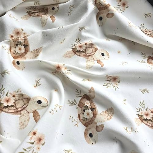 PAWOTEX Jersey stoff meterware Kinder Jersey stoff kinder Bio Baumwollstoff meterware mädchen jungen zum Nähen 92% Baumwolle 8% Elasthan 175cm x 50cm elastischer, weich hautfreundlich Digitaldruck
