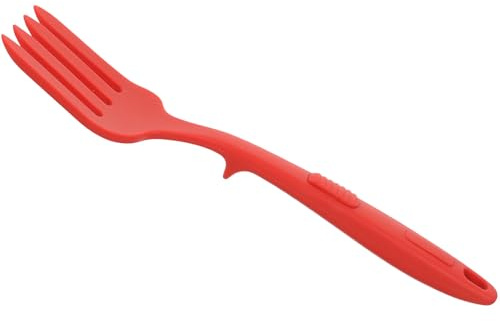 ULTECHNOVO Fourchette à Spaghetti en Silicone Résistante à L'Usure Manche Ergonomique, Cuisson Service des Pâtes la Maison